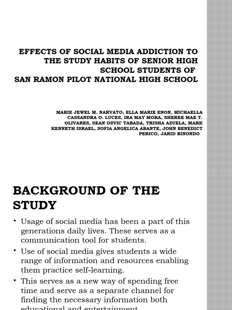 Social Media's Impact on Study Habits | PDF | Survey Methodology ...