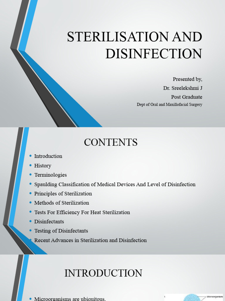 Sterilization and Disinfection Overview | PDF | Sterilization ...