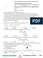 Physics G - 11 Dynamics Worksheet 1