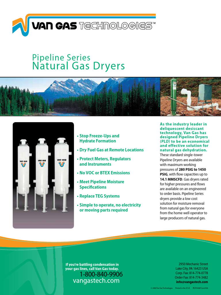 Pipeline Series Natural Gas Dryers | PDF | Natural Gas | Clothes Dryer