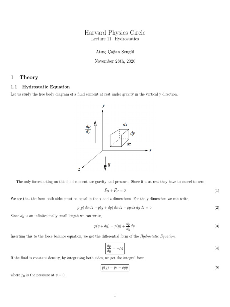Hydrostatics and Buoyancy Principles | PDF | Buoyancy | Force
