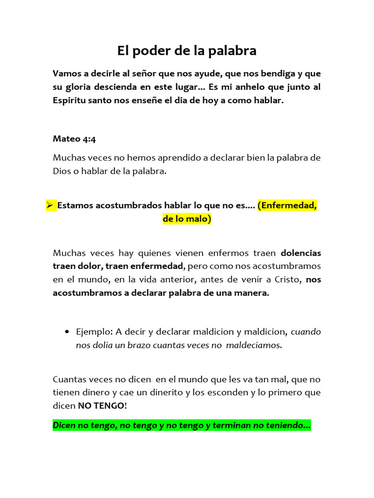 El poder transformador de la palabra de Dios | PDF | Logos ...