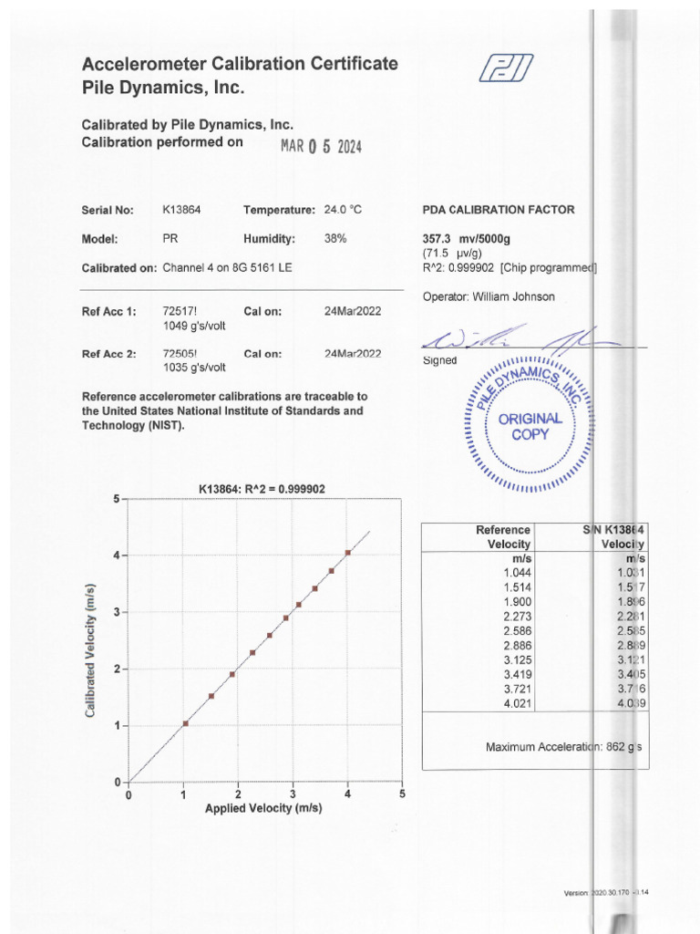 Calibration Accelerometer PIT K13864 | PDF