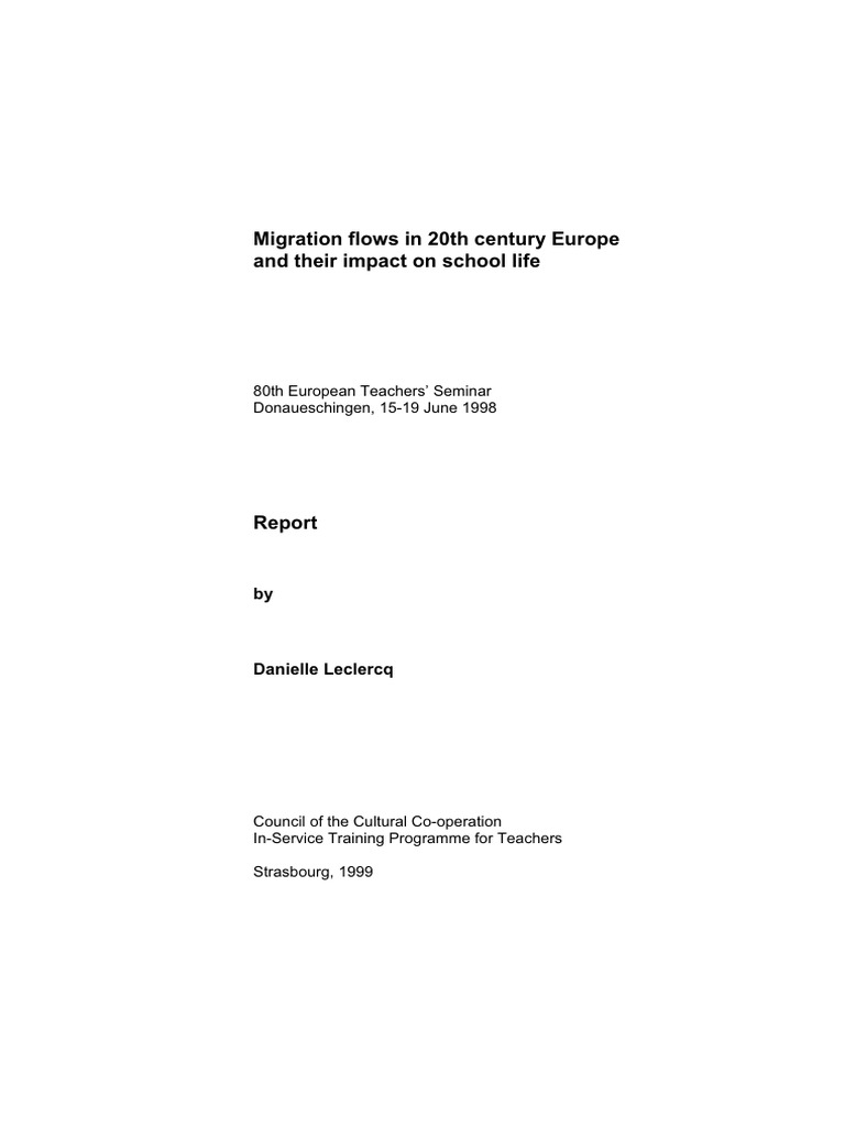 Population SeminarReport - en | PDF | Human Migration | Immigration
