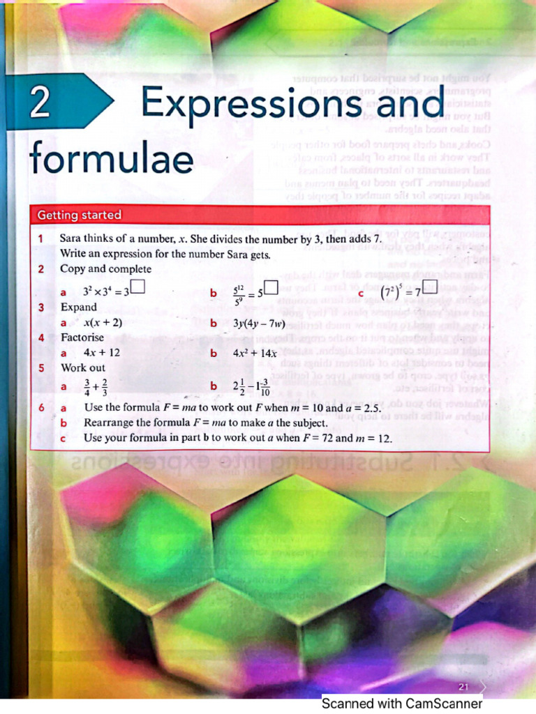 Y9 - Chapter02 - Expression and Formulae | PDF