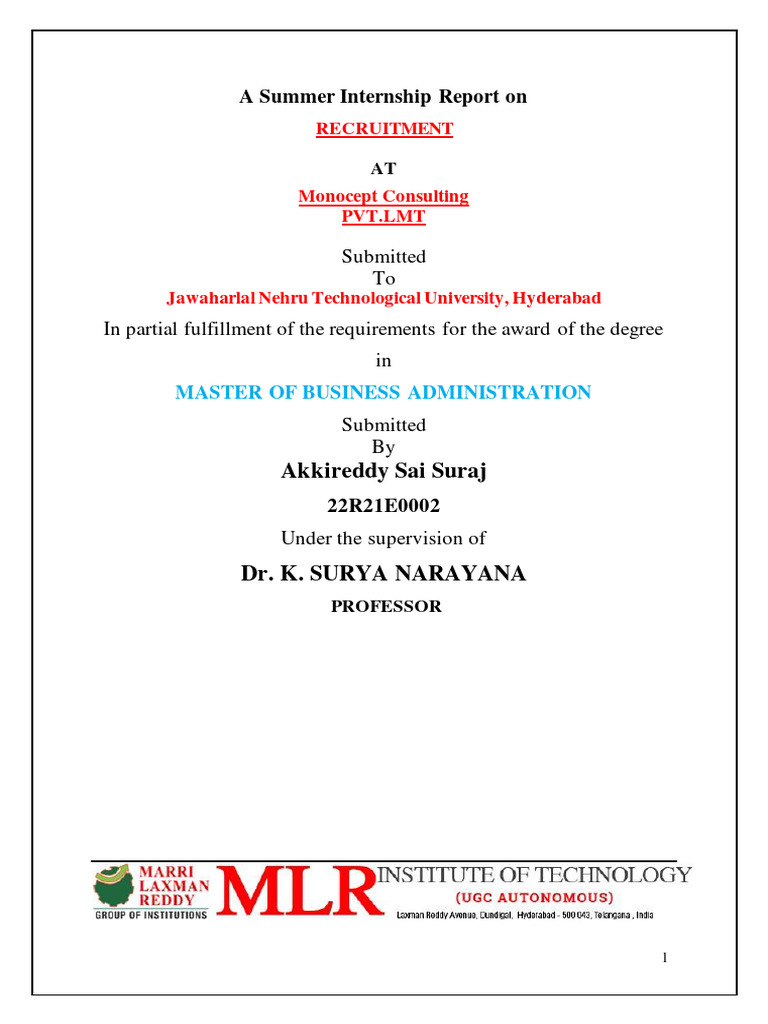 22r21e0002 Mini Proj Pdf Human Resources Recruitment