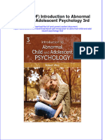 Introduction To Abnormal Child and Adolescent Psychology 3Rd Full Chapter