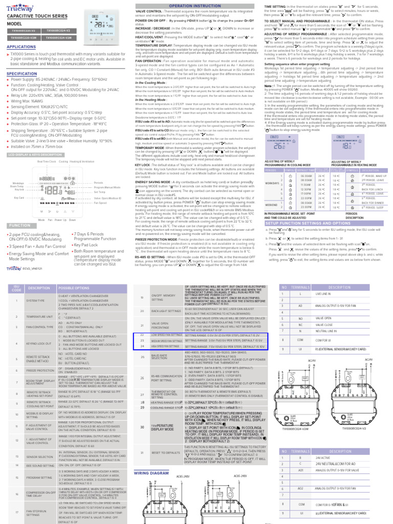 Fan Control Thermostat Operation Guide | PDF | Thermostat | Computer ...