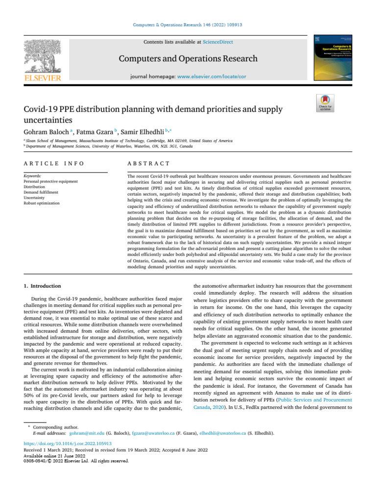 Covid-19 PPE Distribution Planning Strategies | PDF | Supply Chain ...