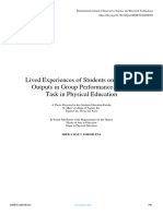 Lived Experiences of Students On Crafting Outputs in Group Performance-Based Task in Physical Education