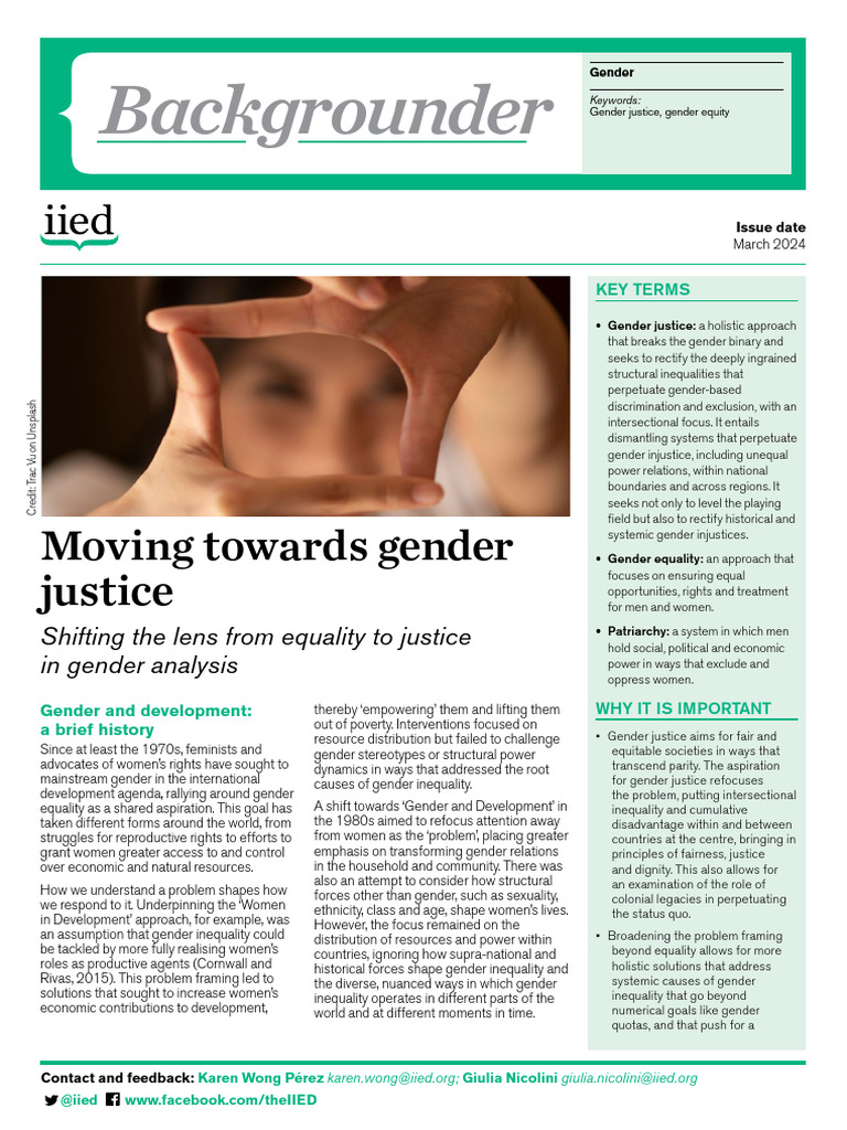 Advancing Gender Justice in Development | PDF | Gender Equality ...