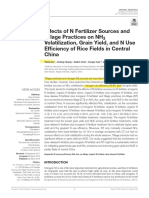 Effects of N Fertilizer Sources and Tillage Practices On NH Volatilization, Grain Yield, and N Use Efficiency of Rice Fields in Central China