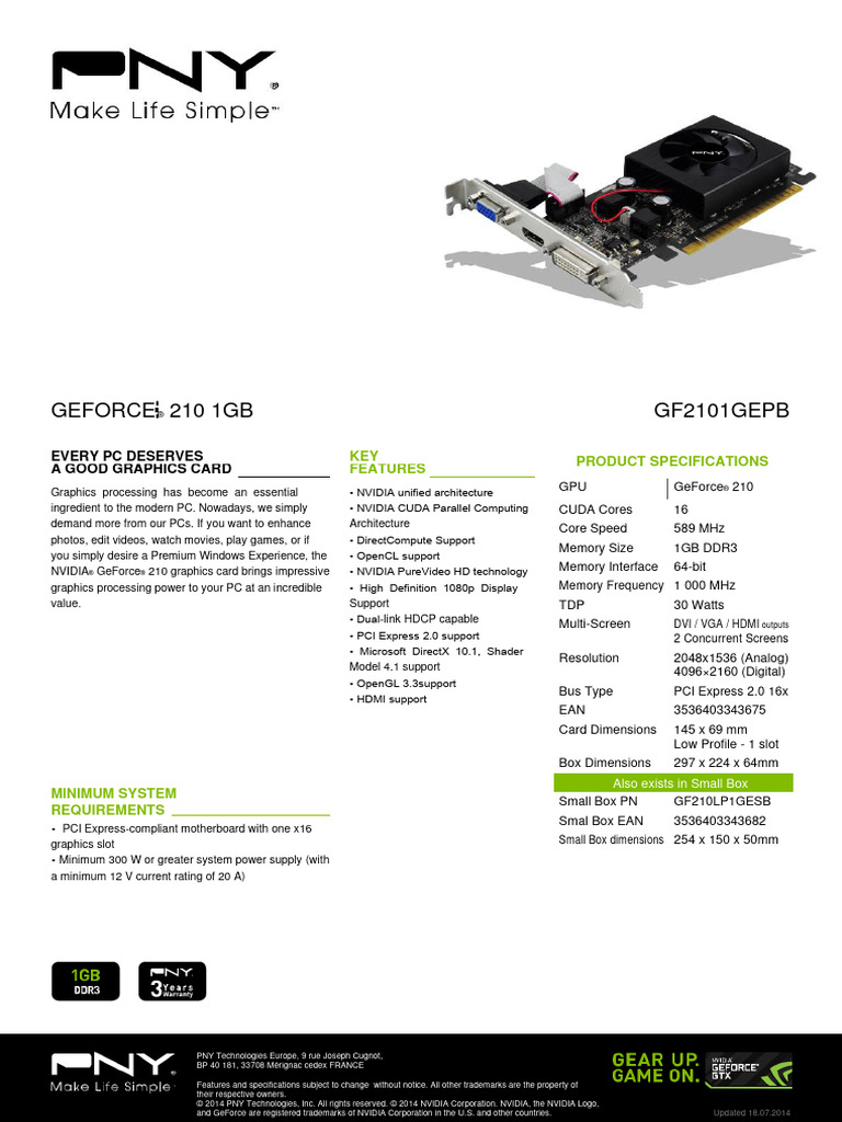 Nvidia 210 graphic card details specs pdf computer hardware
