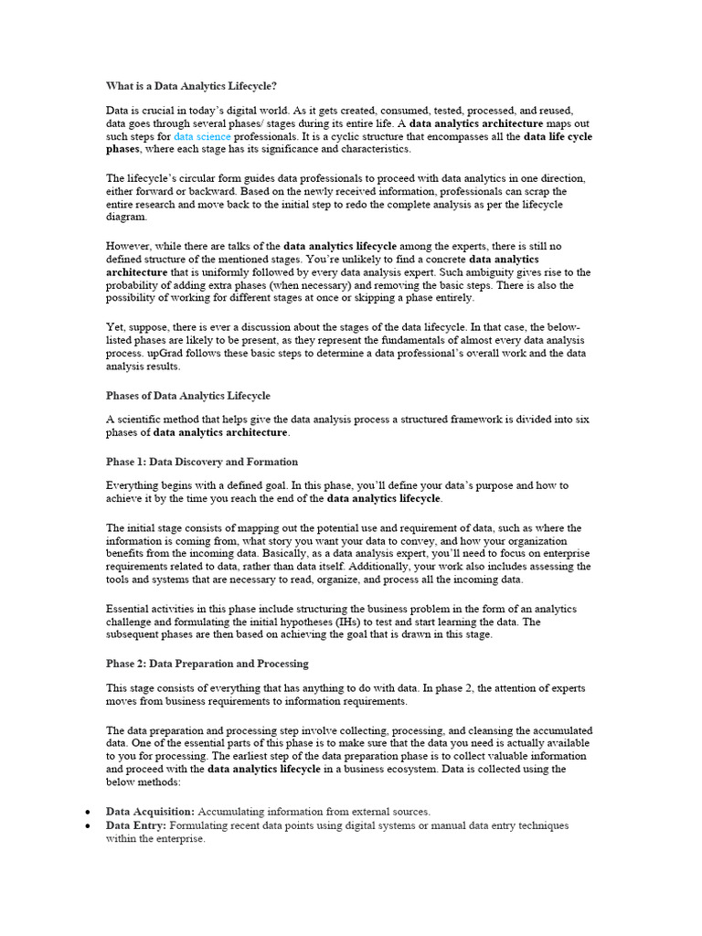Data Analytics Lifecycle Guide | PDF | Big Data | Analytics