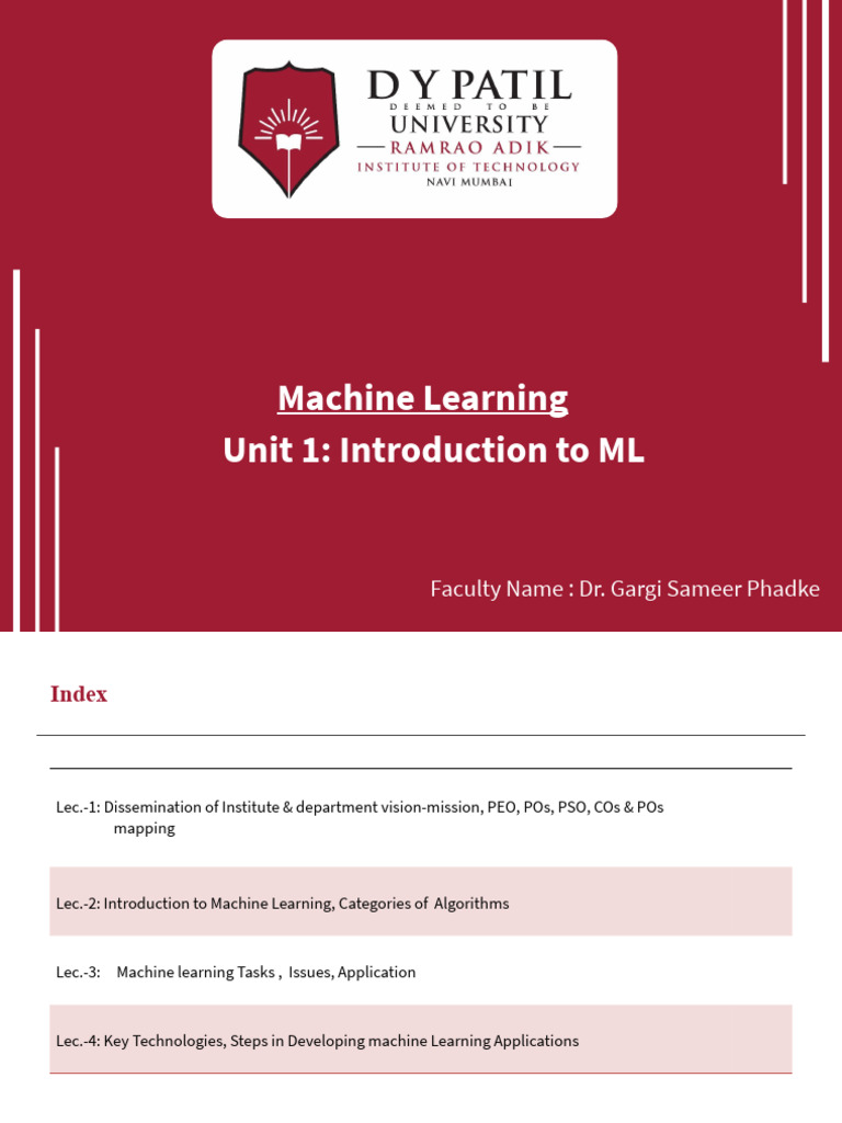 CE - TE - ML - Ch-1 - Week 1 2022-23 | PDF | Machine Learning ...