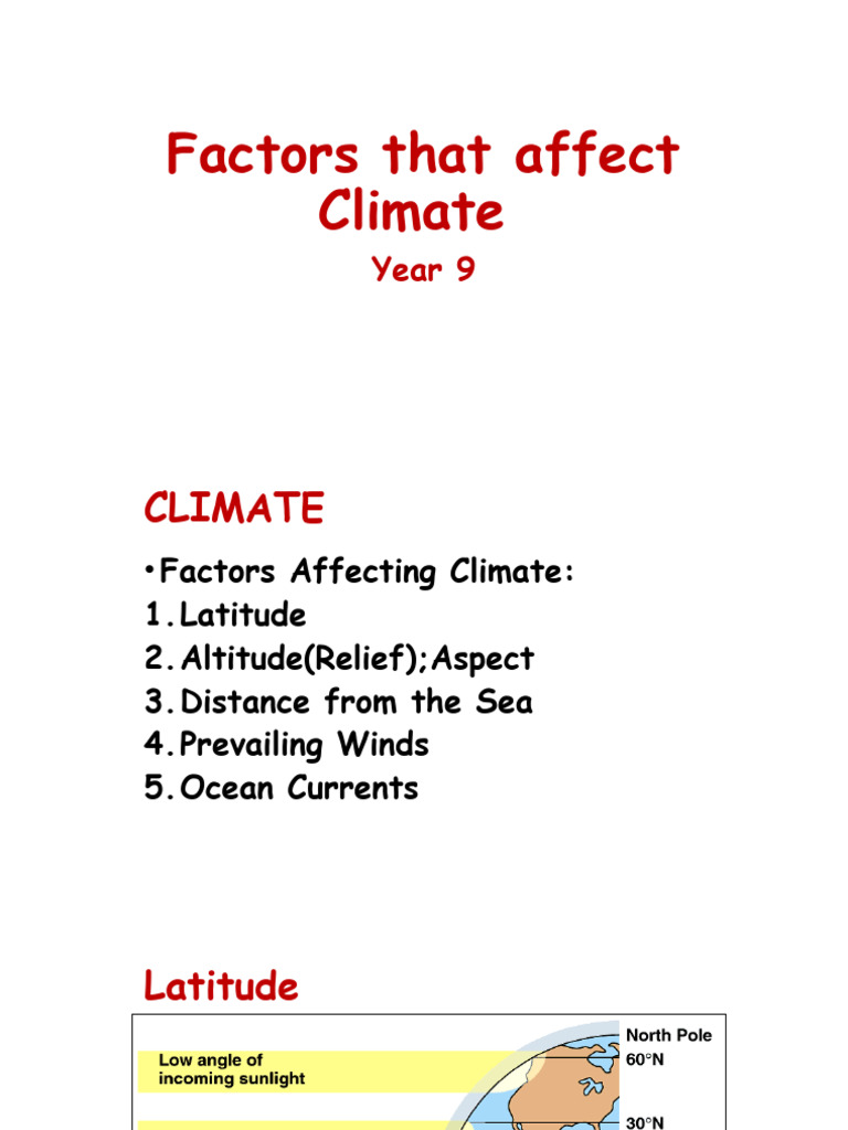 Factors That Affect Climate New 2 Pdf