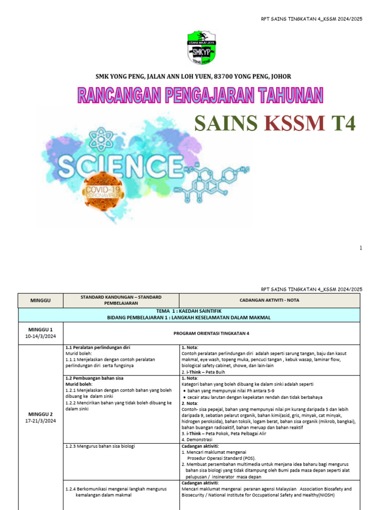Rpt Sains Kssm F4 2024 2025 Pdf