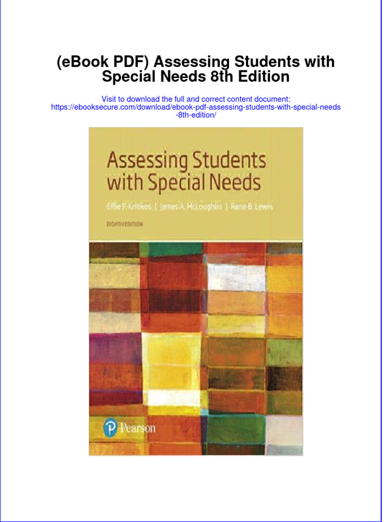 Assessing Students With Special Needs 8Th Edition Full Chapter PDF