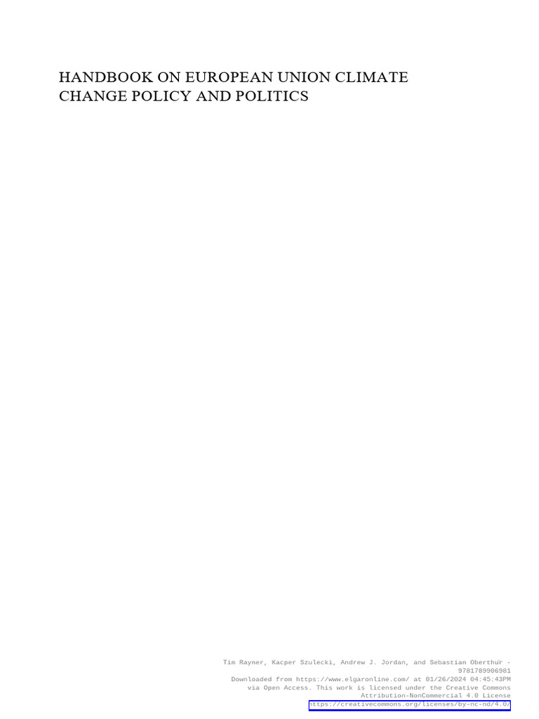 EU Climate Policy and Politics Guide | PDF | European Union | Climate ...