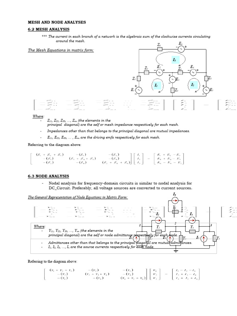 6.2 & 6.3 MESH & NODE Analysis KKK | PDF | Electronics | Electronic ...