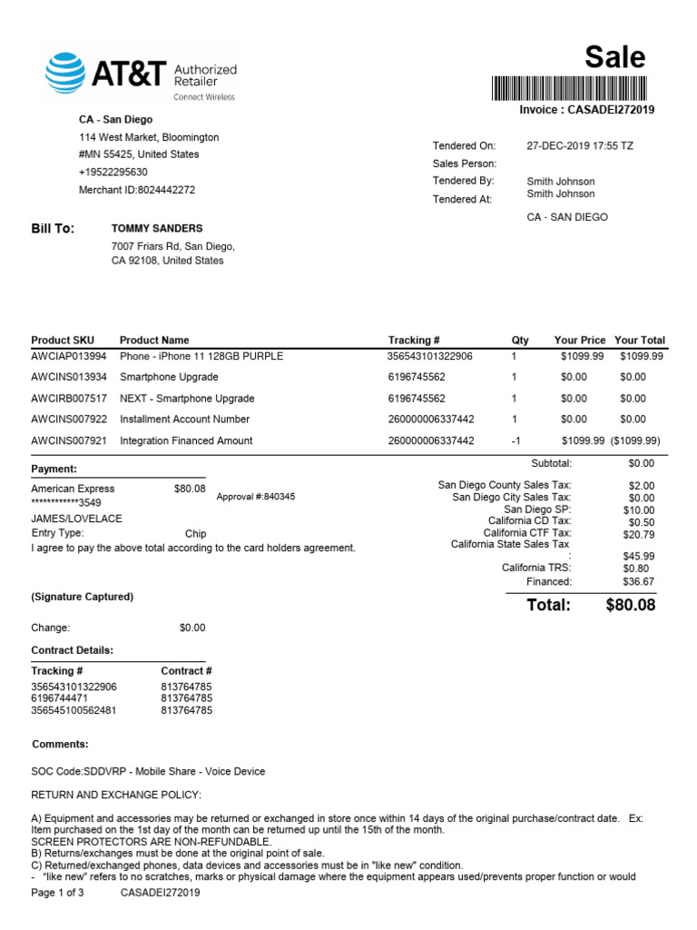 AT&T Sales Terms and Conditions | PDF | Credit Card | Debit Card