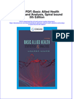 Basic Allied Health Statistics and Analysis Spiral Bound 5Th Edition Full Chapter