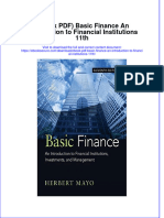 Basic Finance An Introduction To Financial Institutions 11Th Full Chapter