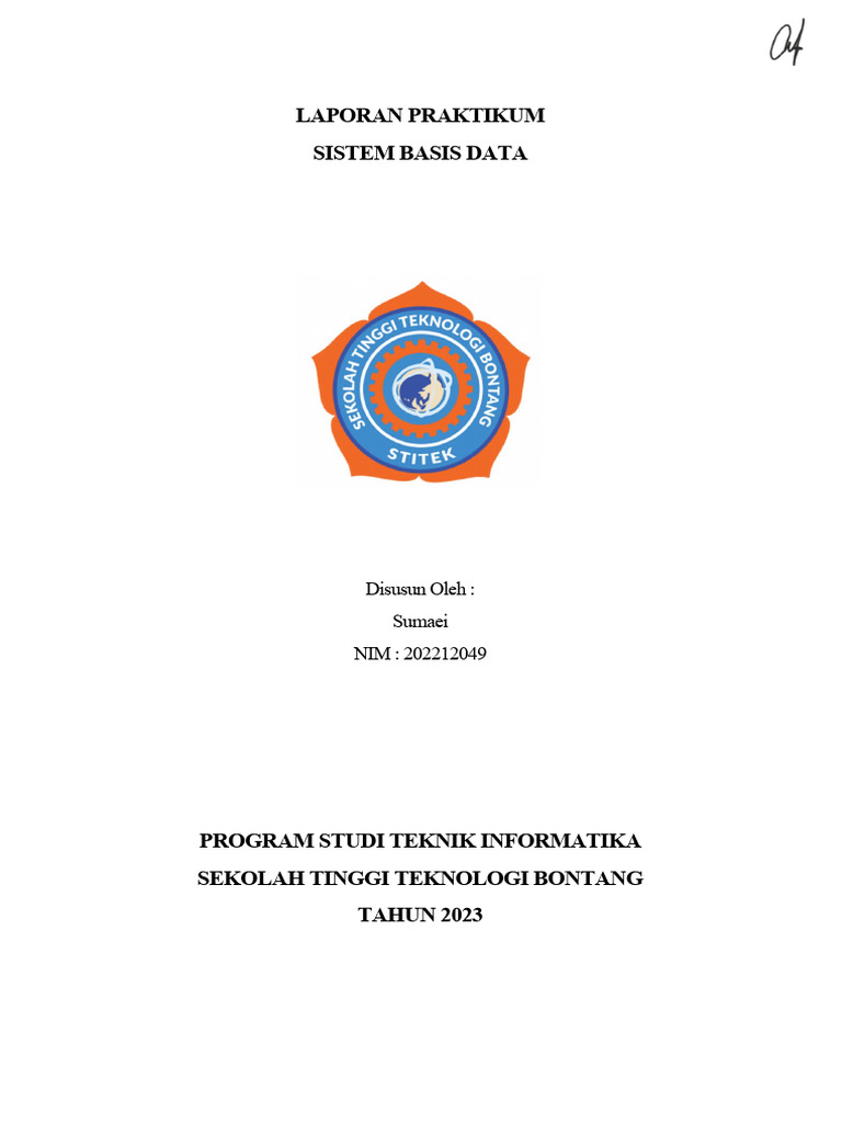 Laporan Praktikum Sistem Basis Data 2023 | PDF