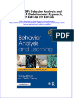 Behavior Analysis and Learning A Biobehavioral Approach Sixth Edition 6Th Edition Full Chapter