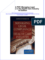 Managing Legal Compliance in The Health Care Industry 1St Edition Full Chapter