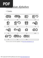malayalam alphabets character encoding notation free
