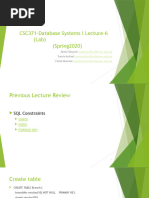 Lec6 Lab CSC371 Database Systems