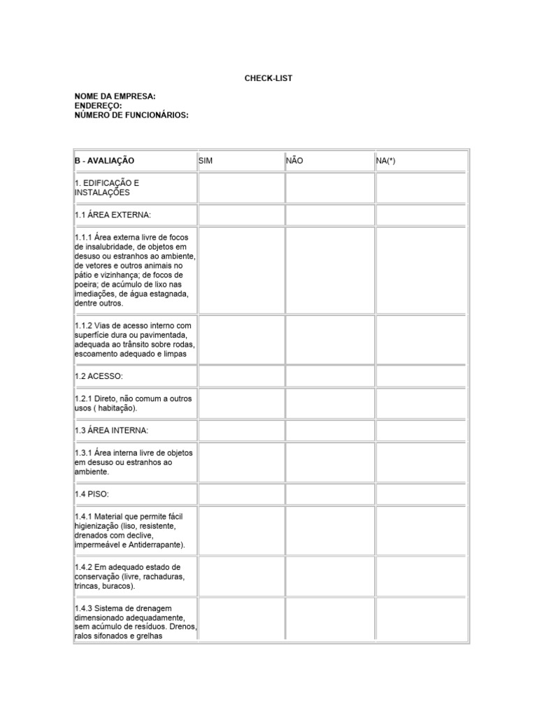 Checklist RDC | PDF | Desperdício | Chuveiro