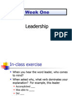 Week 1 Development of Leadership Theory