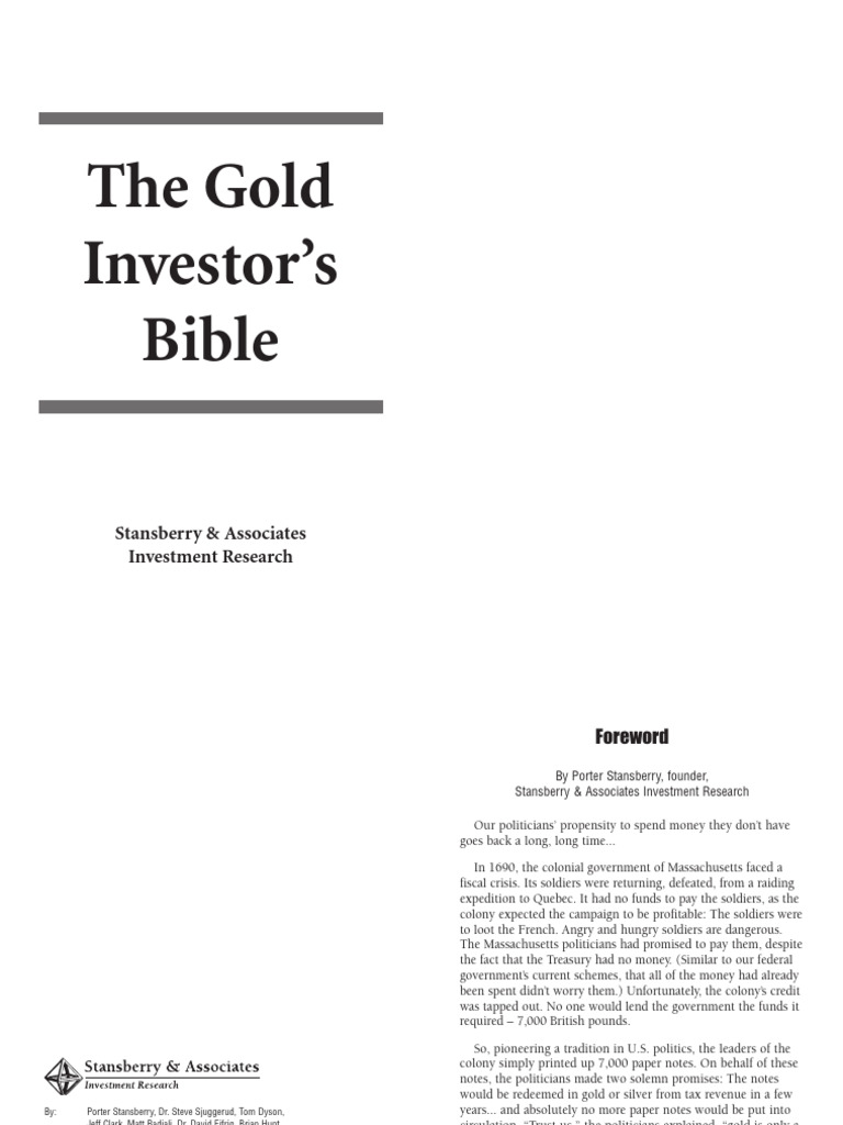 201203gold Bible PDF Gold As An Investment United States Dollar