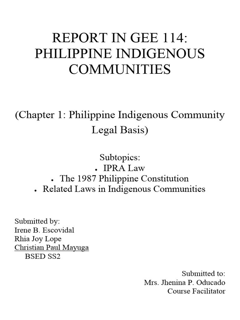 Legal Framework for Philippine Indigenous Communities | PDF | Justice ...