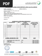 Detail For Water Consumption and Calculation Villa