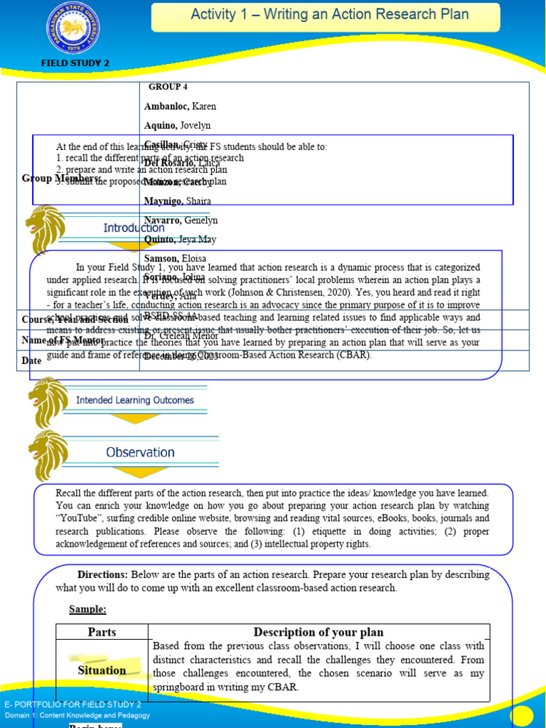 Action Research Plan Guide for Educators | PDF | Phonics | Reading ...