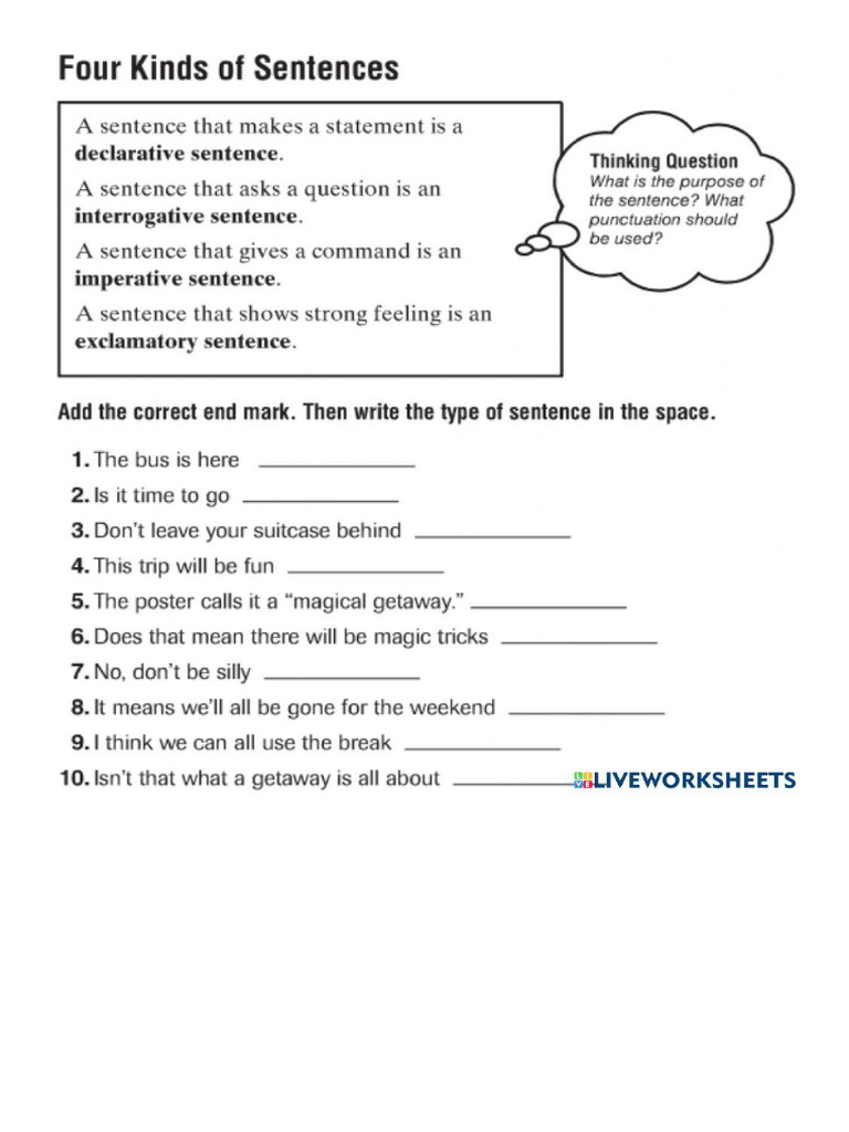Four types of sentenses | PDF