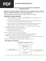 Fcet Lecture Notes For Unit I