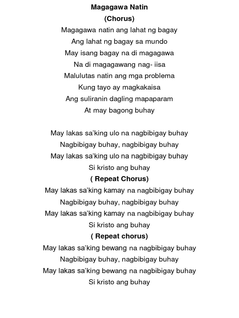 Magagawa natin x its a new day lyrics pdf pdf