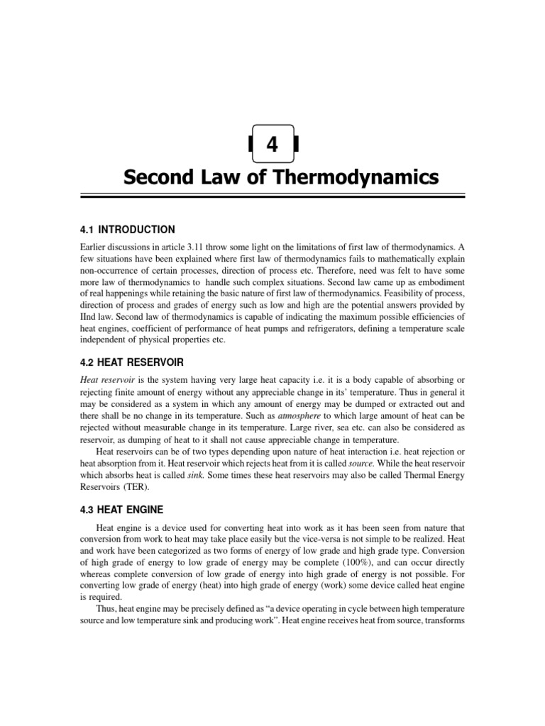 1 second law of thermodynamics pdf heat second law of thermodynamics