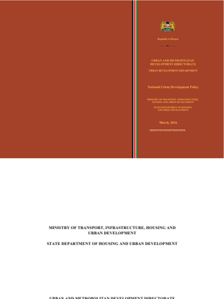 National Urban Development Policy 2016 | PDF | Governance | Urbanization