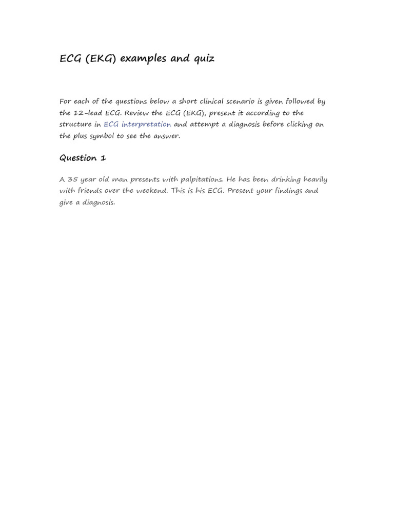 Ecg Mcqs Pdf Electrocardiography Cardiovascular System