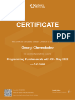 Programming Fundamentals With C# - May 2022 - Certificate
