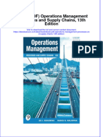 Operations Management Processes and Supply Chains 13Th Edition Full Chapter