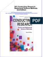 Conducting Research Social and Behavioral Science Methods 2Nd Edition Full Chapter