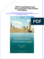 Constitutional and Administrative Law Core Texts Series 11Th Edition Full Chapter