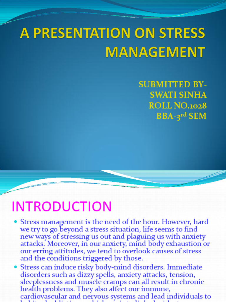 A Presentation On Stress Management | PDF | Stress (Biology) | Stress ...