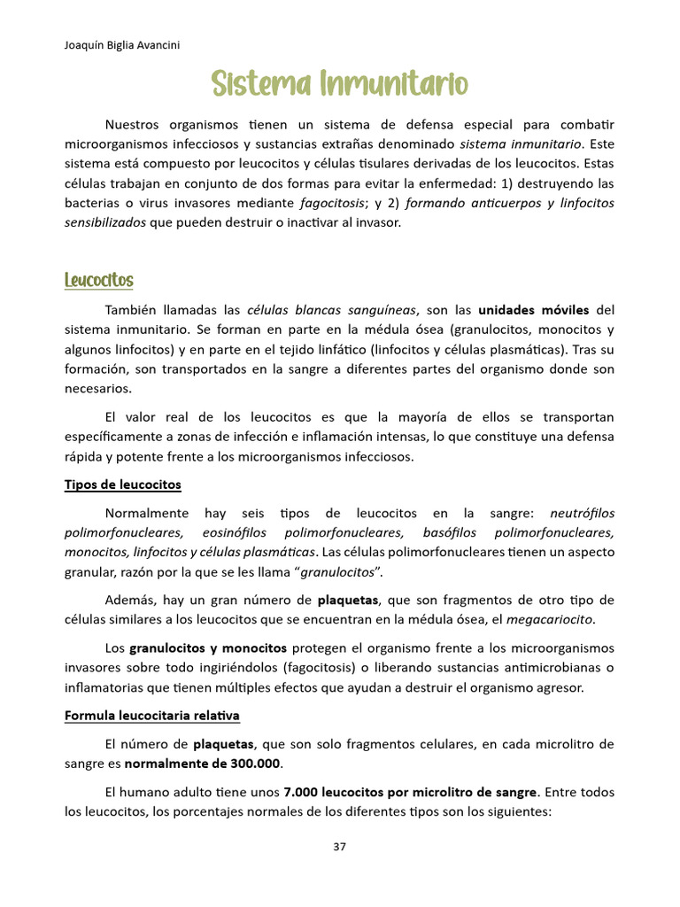 Células Infecciosas Y Sistema Inmunitario Pdf Linfocitos Leucocito